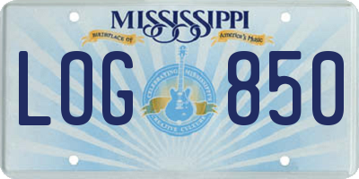 MS license plate LOG850