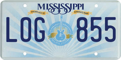 MS license plate LOG855