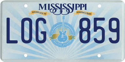 MS license plate LOG859