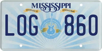 MS license plate LOG860