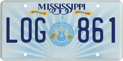 MS license plate LOG861