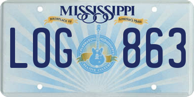 MS license plate LOG863