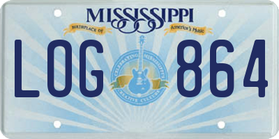 MS license plate LOG864
