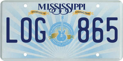 MS license plate LOG865
