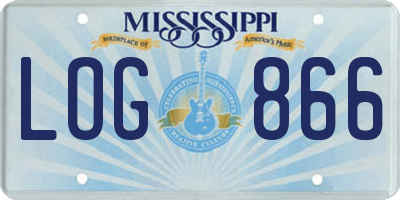 MS license plate LOG866