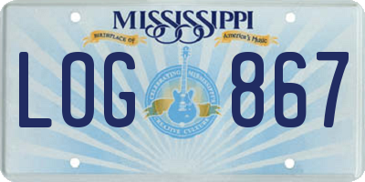 MS license plate LOG867