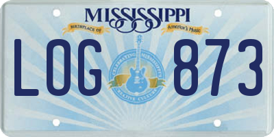 MS license plate LOG873