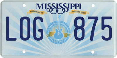 MS license plate LOG875
