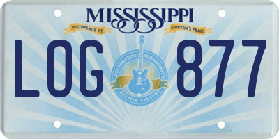 MS license plate LOG877