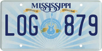 MS license plate LOG879