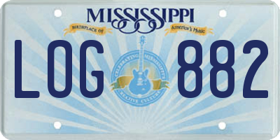 MS license plate LOG882