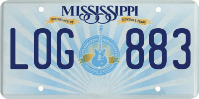 MS license plate LOG883