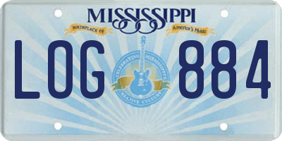 MS license plate LOG884