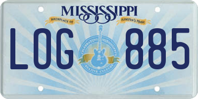 MS license plate LOG885
