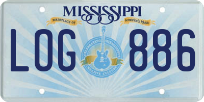 MS license plate LOG886
