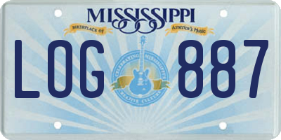 MS license plate LOG887