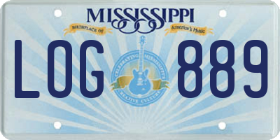 MS license plate LOG889