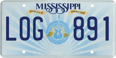MS license plate LOG891
