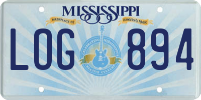 MS license plate LOG894