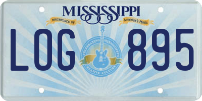 MS license plate LOG895