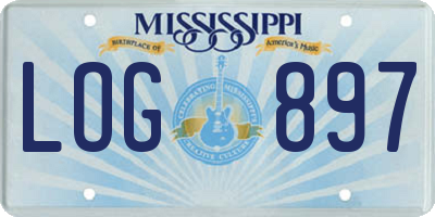 MS license plate LOG897