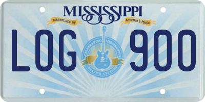 MS license plate LOG900
