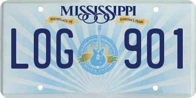 MS license plate LOG901