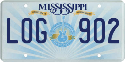 MS license plate LOG902