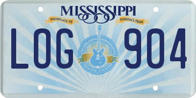 MS license plate LOG904