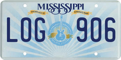 MS license plate LOG906