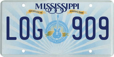 MS license plate LOG909