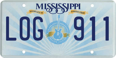 MS license plate LOG911