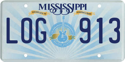 MS license plate LOG913