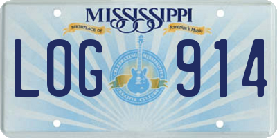 MS license plate LOG914