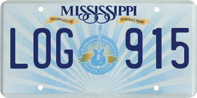 MS license plate LOG915