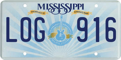 MS license plate LOG916
