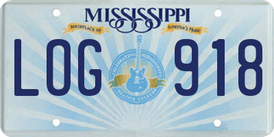 MS license plate LOG918