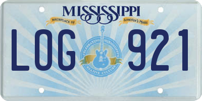 MS license plate LOG921