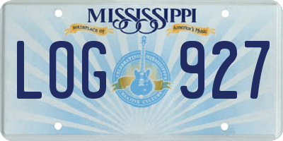 MS license plate LOG927