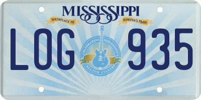 MS license plate LOG935