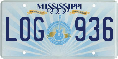MS license plate LOG936