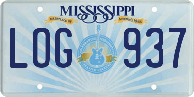 MS license plate LOG937