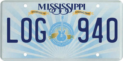 MS license plate LOG940
