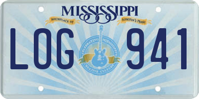 MS license plate LOG941