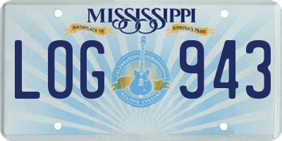 MS license plate LOG943