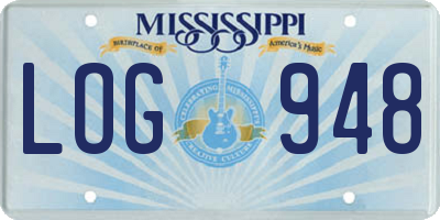 MS license plate LOG948