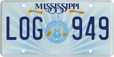 MS license plate LOG949