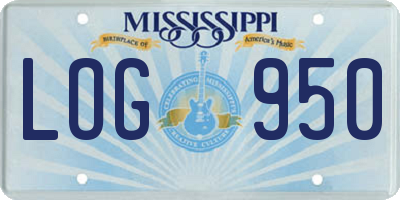 MS license plate LOG950