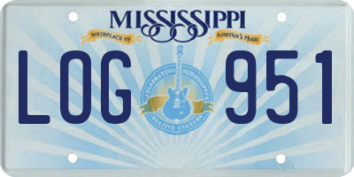 MS license plate LOG951