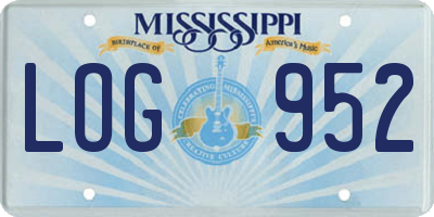 MS license plate LOG952